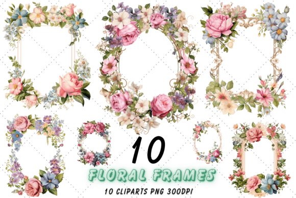 Download Pastel Floral Frames Sublimation Clipart - Art Collection