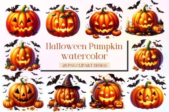Download Watercolor Halloween Pumpkin Clipart - Halloween Collection