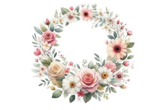 Download Watercolor Floral Wreath Clipart - Art Collection