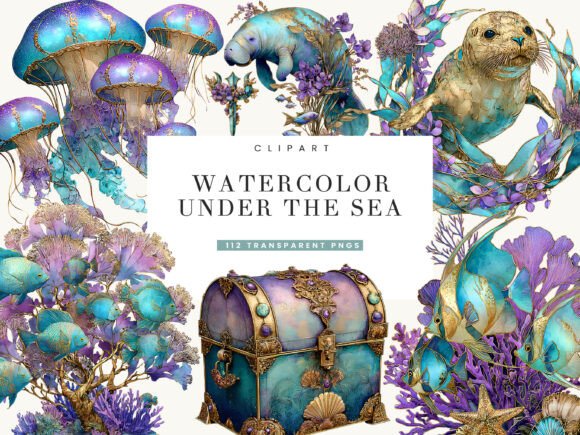 Download Watercolor Fantasy Sea Creature Clipart - Art Collection