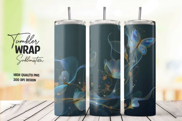 Download Elegant Floral Art Tumbler Wrap PNG - Art Collection