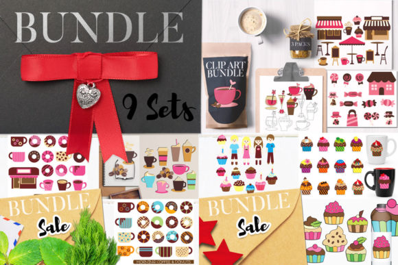 Download Coffee Cupcake Clipart Mega Bundle - Premium Bundle