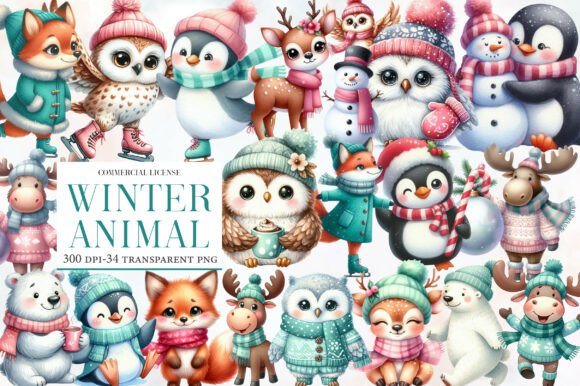 Download Watercolor Winter Animal Clipart - Art Collection