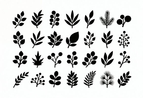 Download Botanical Clipart Bundle Leaves Berries - Art Collection
