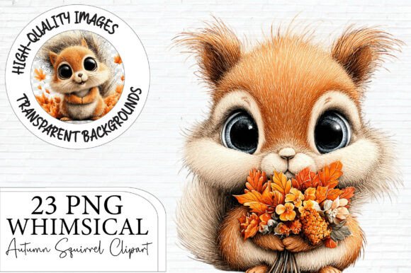 Download Whimsical Autumn Squirrel Clipart - Art Collection