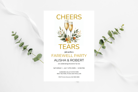 Download Cheers and Tears Farewell Party Invite - Art Collection