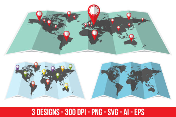 Download World Travel Map Clipart Set - Art Collection