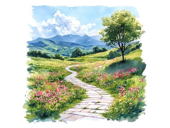 Download 10 Spring Nature Scenery Clipart Set - Art Collection