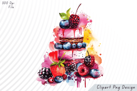 Download Watercolor Berry Cake PNG Clipart - Art Collection
