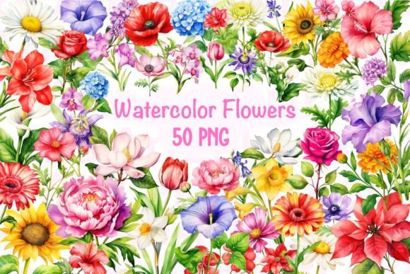 Download Spring Flowers Watercolor Clipart - Art Collection