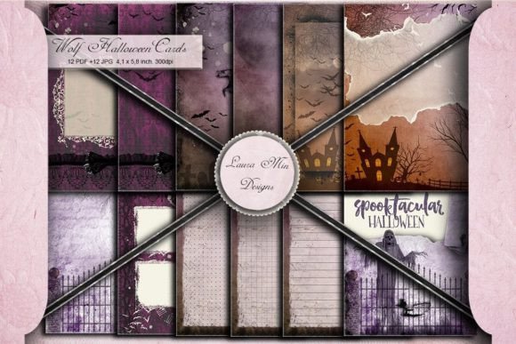 Download HALLOWEEN WOLF CARDS, JOURNAL PAGES - Halloween Collection