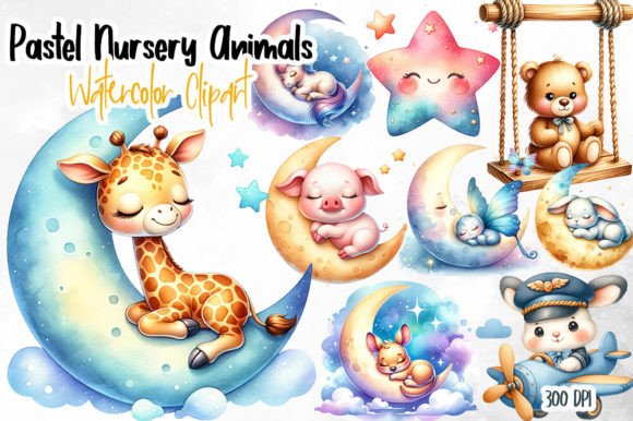 Download Pastel Nursery Animals Clipart - Art Collection