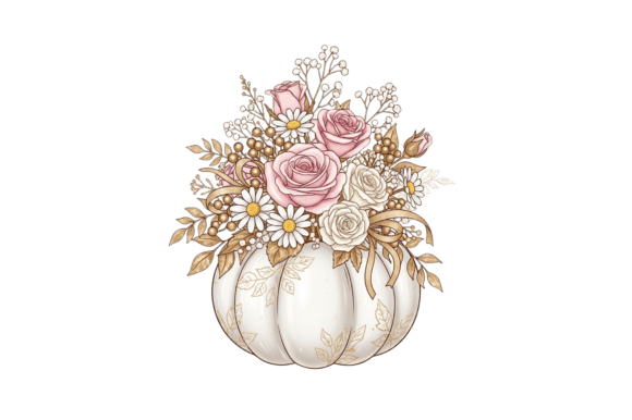 Download Floral Pumpkin Vase Autumn Decor Art - Art Collection