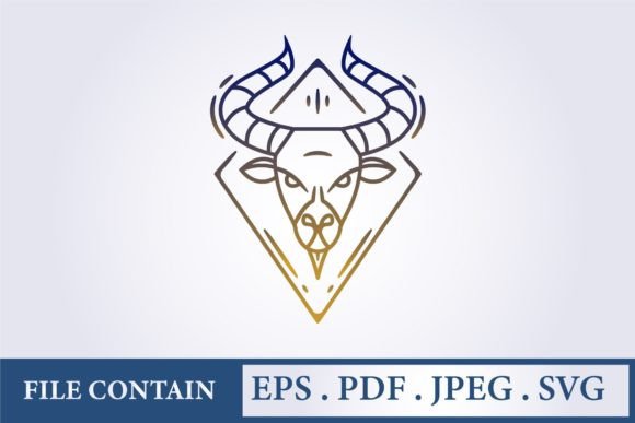 Download Big Horn Mascot Cartoon Line Icon Logo - Art Collection