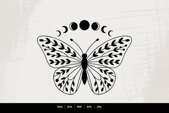 Download Moon Phase Butterfly Line Art - Art Collection
