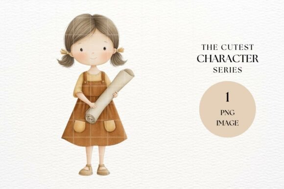 Download Cute Girl Holding Rolled Map Art - Art Collection