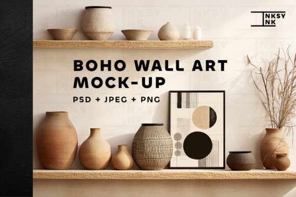 Download Boho Wall Art Mockup | Picture Frame PSD - Art Collection