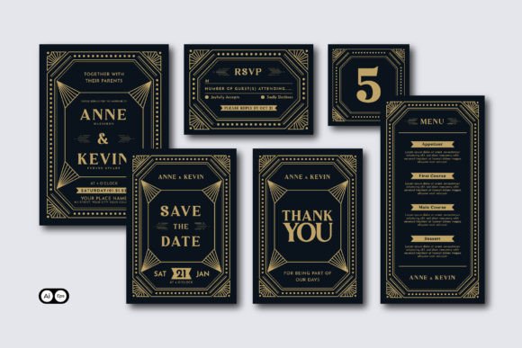 Download Wedding Invitation Art Deco - Art Collection