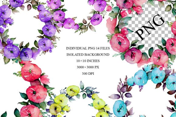 Download Watercolor Floral Wreath Clipart Png - Art Collection