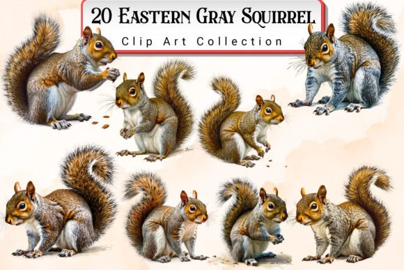 Download Eastern Gray Squirrel Clipart Bundle - Art Collection