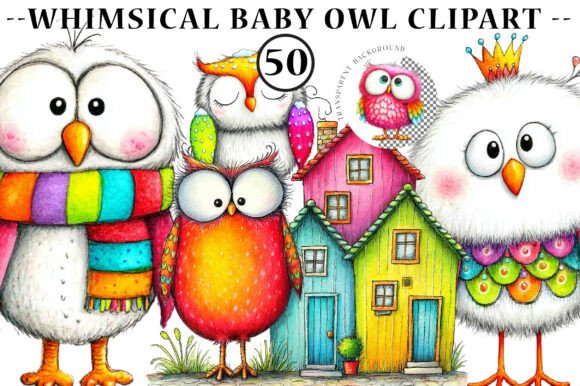 Download Whimsical Baby Snowy Owl Clipart - Art Collection