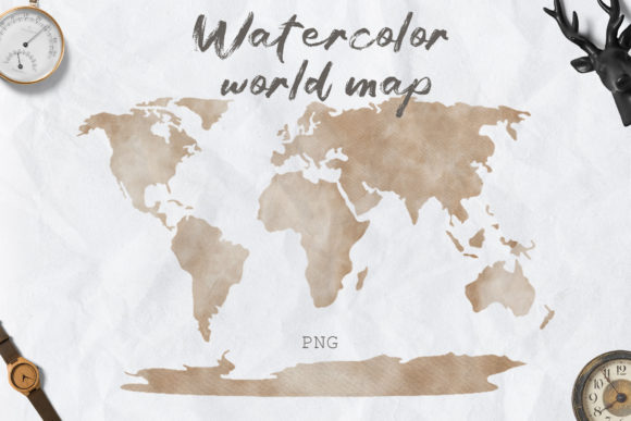 Download Watercolor World Map Clipart PNG - Art Collection
