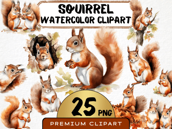 Download Watercolor Squirrel Clipart - Art Collection