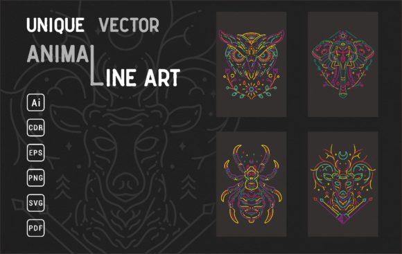 Download Animal Line Art Illustration Bundle - Art Collection