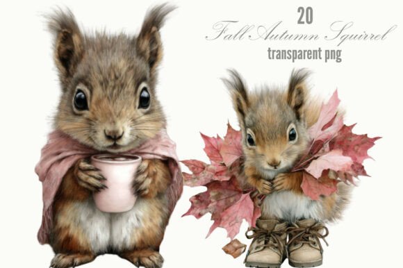 Download Whimsical Fall Autumn Squirrel Clipart - Art Collection