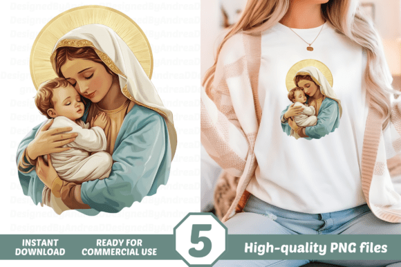 Download Virgin Mary and Baby Jesus Clipart PNG - Art Collection
