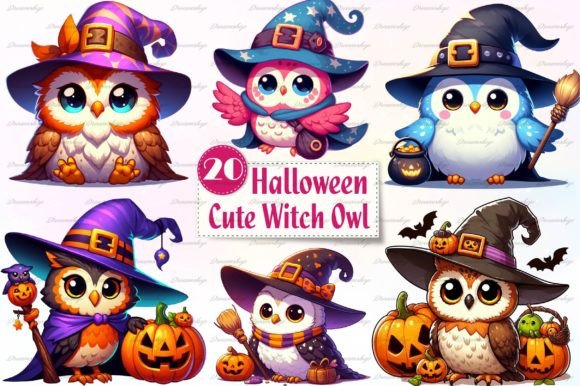 Download Halloween Witch Owl Watercolor Clipart - Halloween Collection