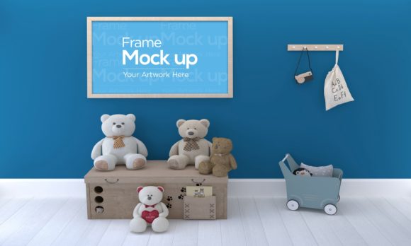 Download Kids Photo Frame Mockup with Teddy Bear - Photo Collection