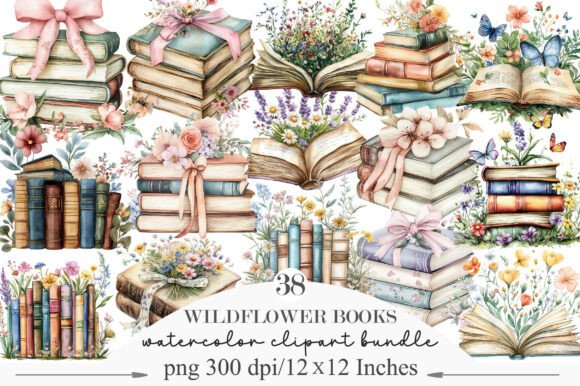 Download Wildflower Books Watercolor Clipart - Art Collection