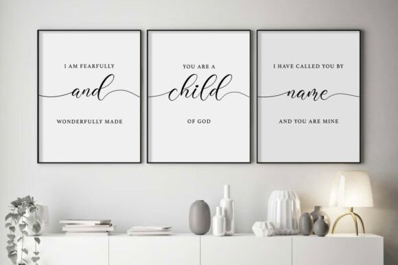Download Bible Verse Wall Art Set of 3 Prints - Art Collection