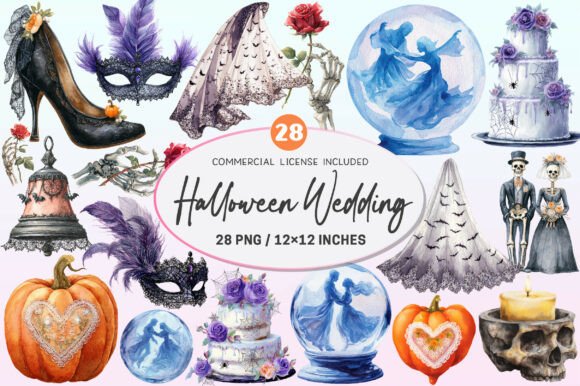 Download Halloween Wedding Invitation Clipart. - Halloween Collection