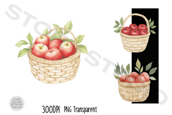 Download Cute Apple Basket Clipart - Art Collection