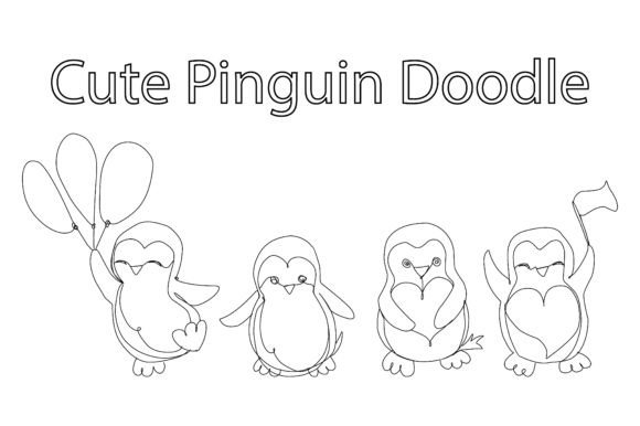Download Penguin Wildlife Animal Line Art Style - Art Collection