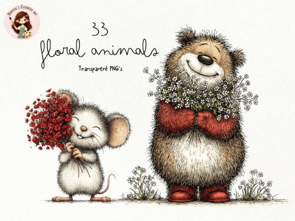 Download Floral Animals PNG Clipart Bundle - Art Collection