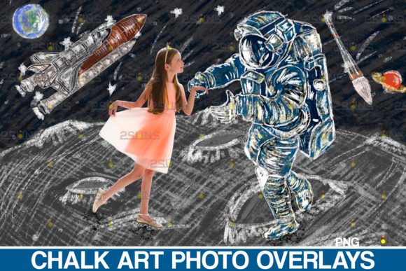 Download Chalk Art Overlay: Space Explorer - Art Collection