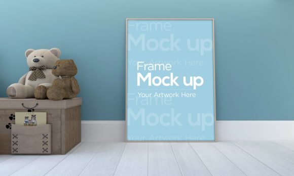 Download Kids Photo Frame Mockup with Teddy Bear - Photo Collection