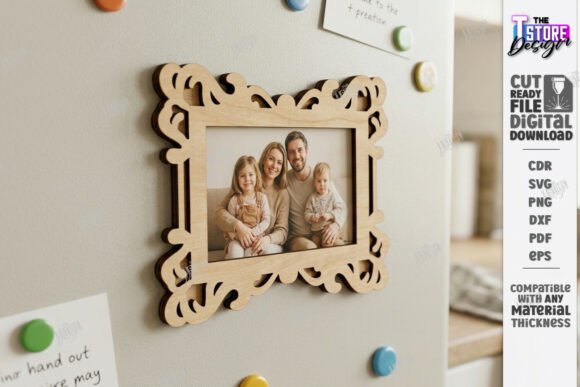 Download Fridge Magnet Photo Frame Laser Cut |CNC - Photo Collection