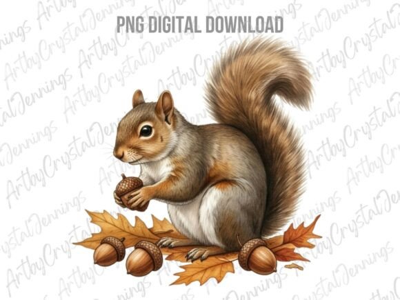 Download Cute Watercolor Squirrel Clipart PNG - Art Collection