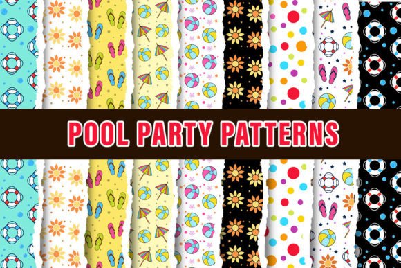 Download Pool Party Digital Paper Patterns - Art Collection