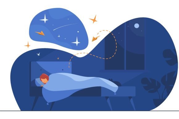 Download Cartoon Person Sleeping in Her Bedroom a - Art Collection