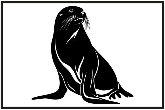 Download Sea Lion Silhouette Black White Clipart - Art Collection