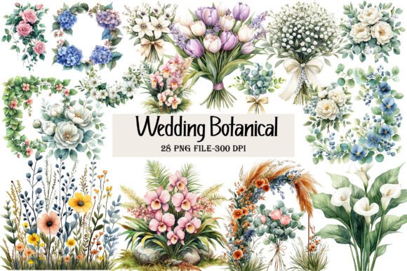 Download Wedding Botanical Clipart Bundle - Art Collection