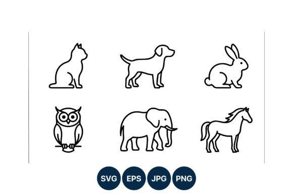 Download Simple Animal Line Art Vector Icons - Art Collection