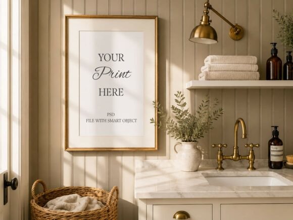 Download Bathroom Frame Mockup Poster Art Mockup - Art Collection