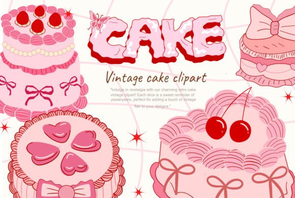 Download Retro Cake Png, Vintage Cake SVG Clipart - Art Collection
