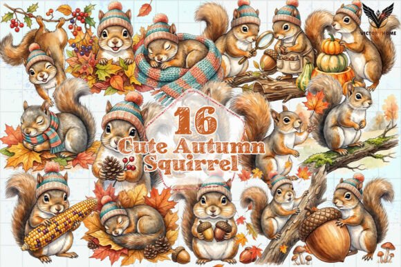 Download Cute Autumn Squirrel Clipart PNG - Art Collection